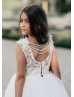Beaded Ivory Lace Tulle Fashion Flower Girl Dress Beaded Ivory Lace Tulle Fashion Flower Girl Dress